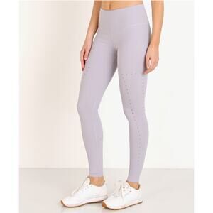Varley Boden Tight Full Length Legging Lavender Gray Laser Cut Sz XS Compression